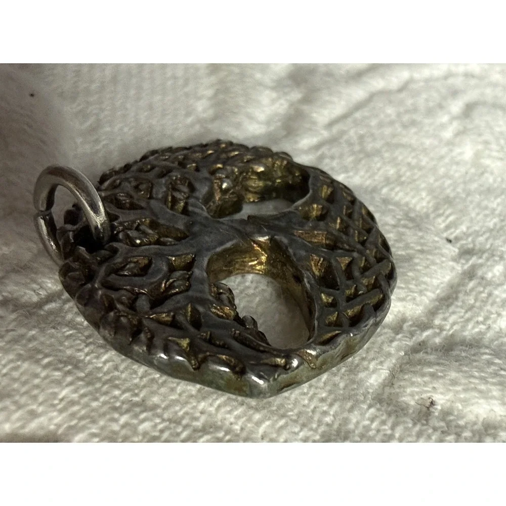 Sterling Silver 999 Celtic Tree Of Life Thick Heavy Pendant Marked CS Or FS